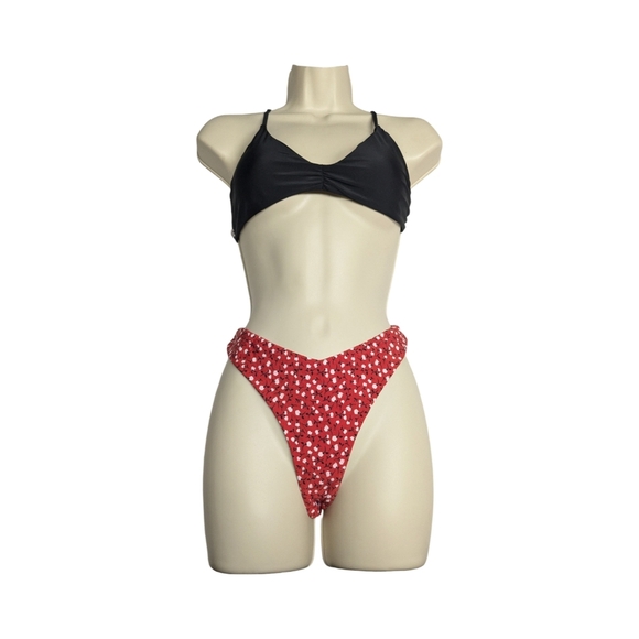 2/$25-Tropik Cheeky High Leg Bottoms & Skinny Dip Strappy Bikini Top Size S NWT - Picture 2 of 11
